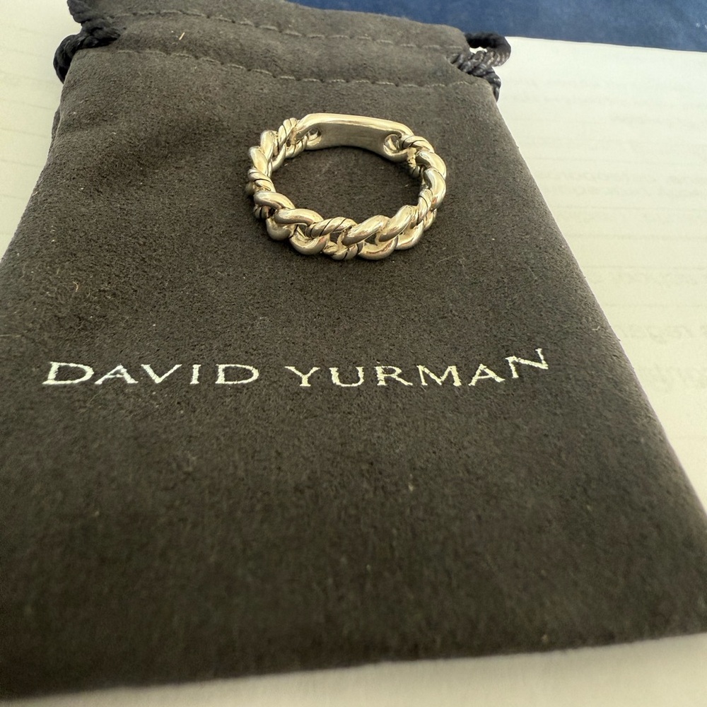 David Yurman Silver Chain Ring - Picture 2 of 3
